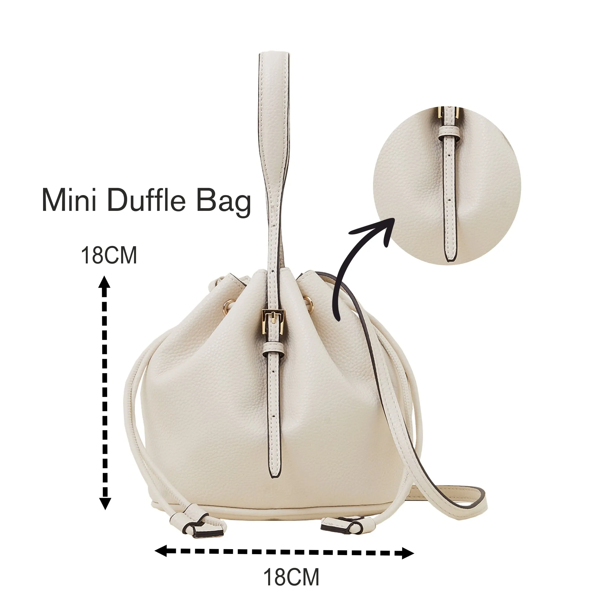 Accessorize London Women's White Mini Duffle Bag