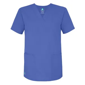 Adar Universal Unisex V-Neck 2 Pocket Scrub Top Ceil Blue L