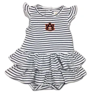 Auburn Stripes 'n Ruffles Skirted Romper