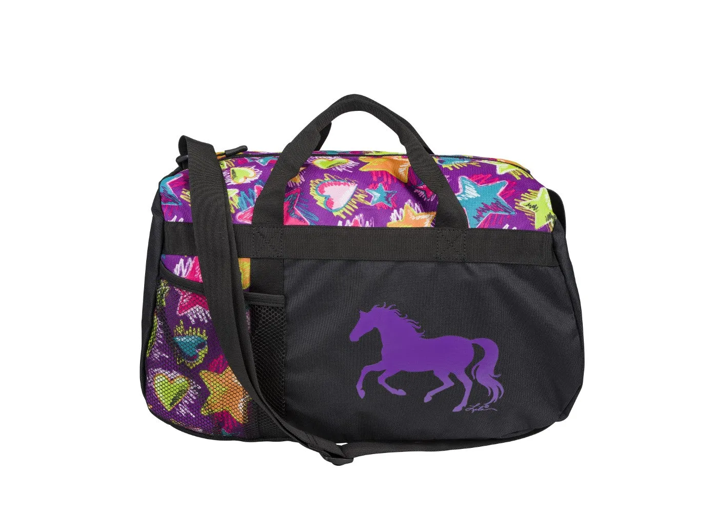 AWST Int'l "Lila" Galloping Horse Duffle Bag- Stars & Hearts