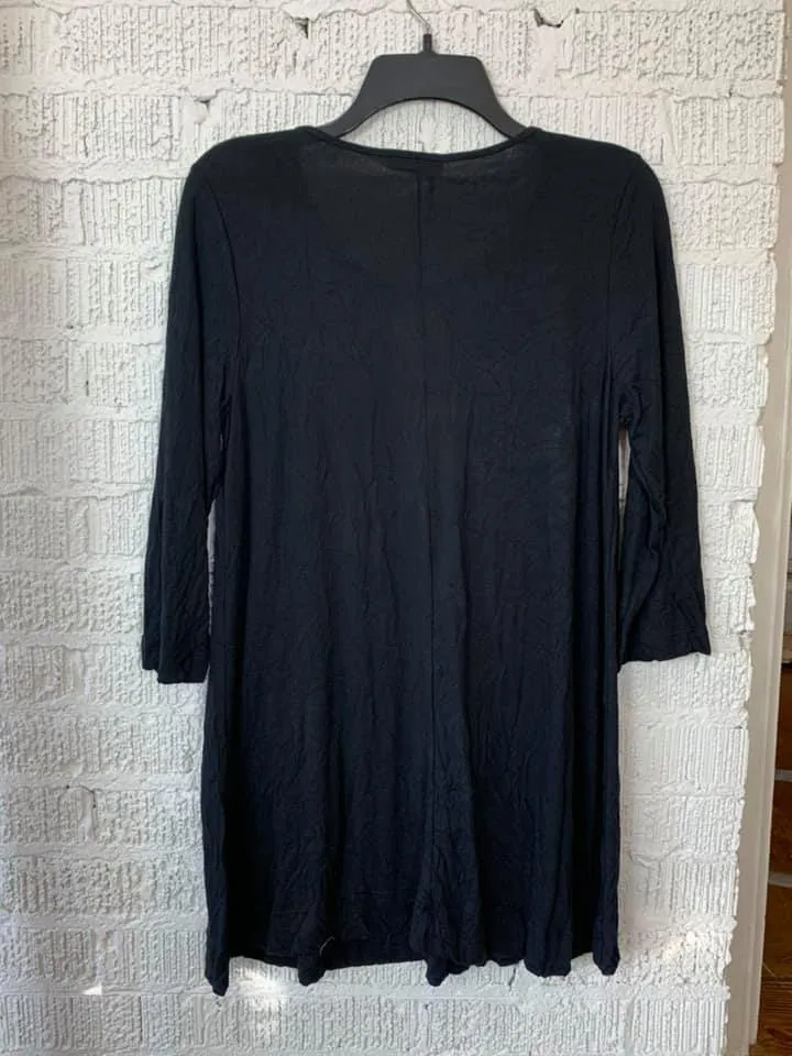 B3400 3/4 SLEEVE TUNIC-BLACK