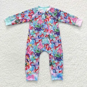 baby colorful princess zipper romper LR0488