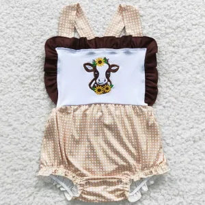 Baby Girls Rompers Cow Sunflower Kids Sibling Rompers SR0312