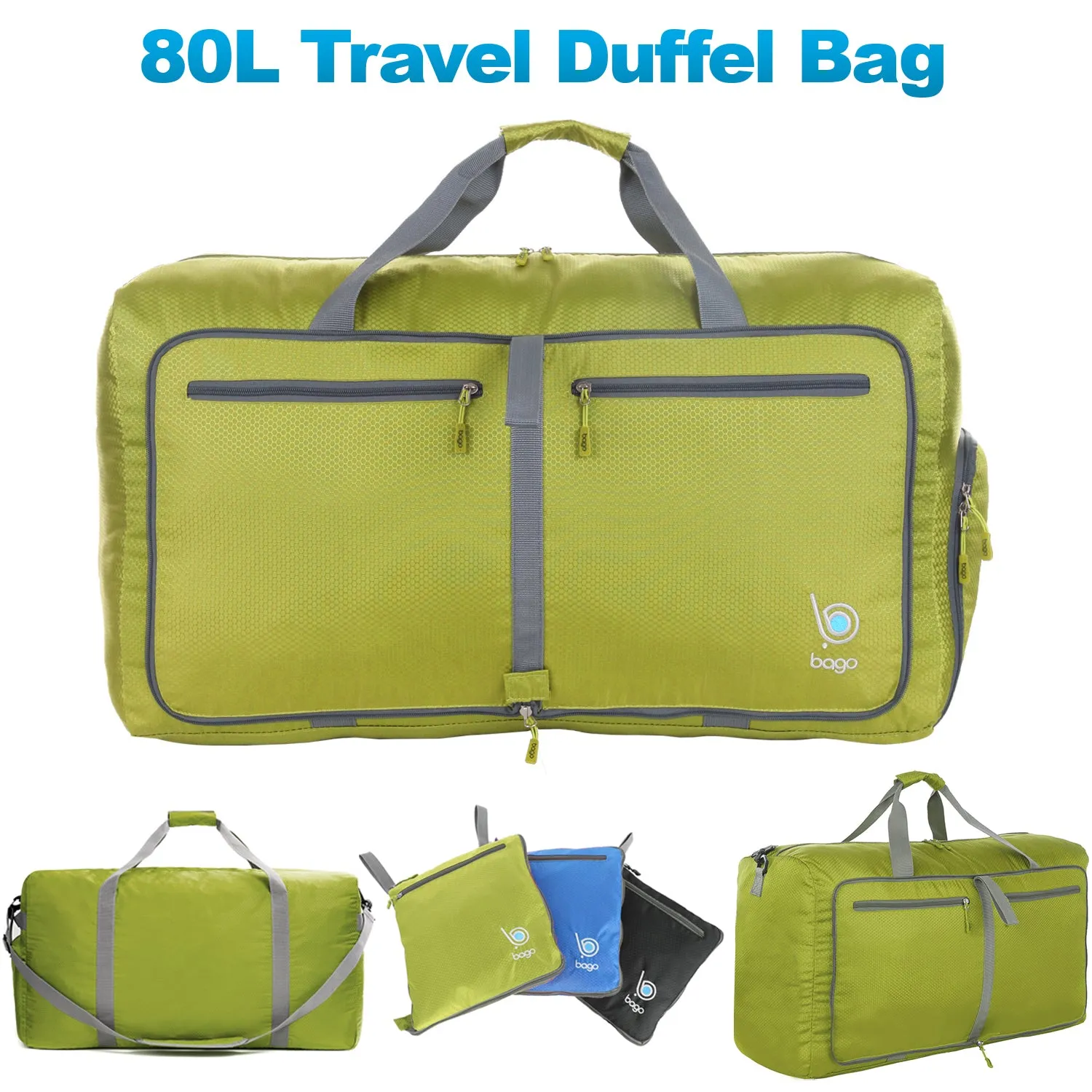 Bago 80L Duffle Bag for Women & Men - 27" Travel Bag Large Foldable Duffel bag