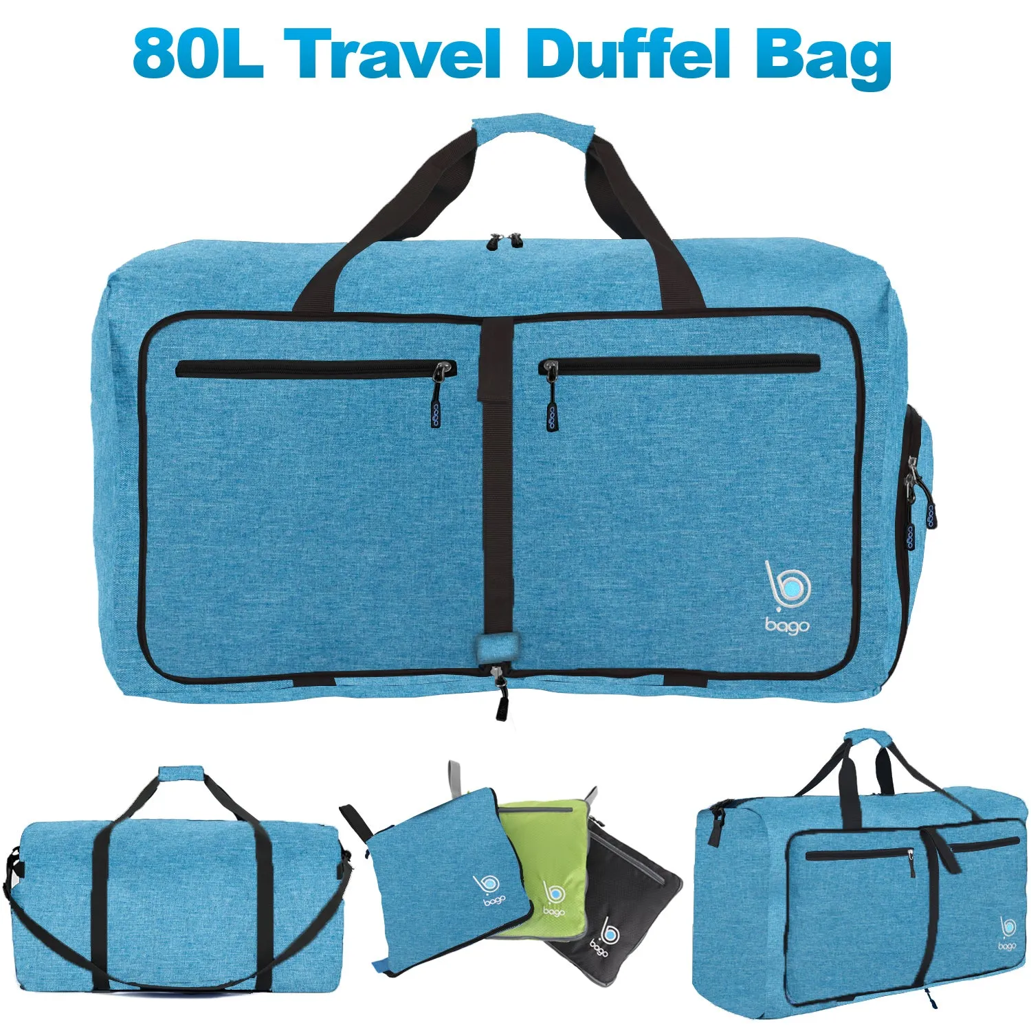 Bago 80L Duffle Bag for Women & Men - 27" Travel Bag Large Foldable Duffel bag