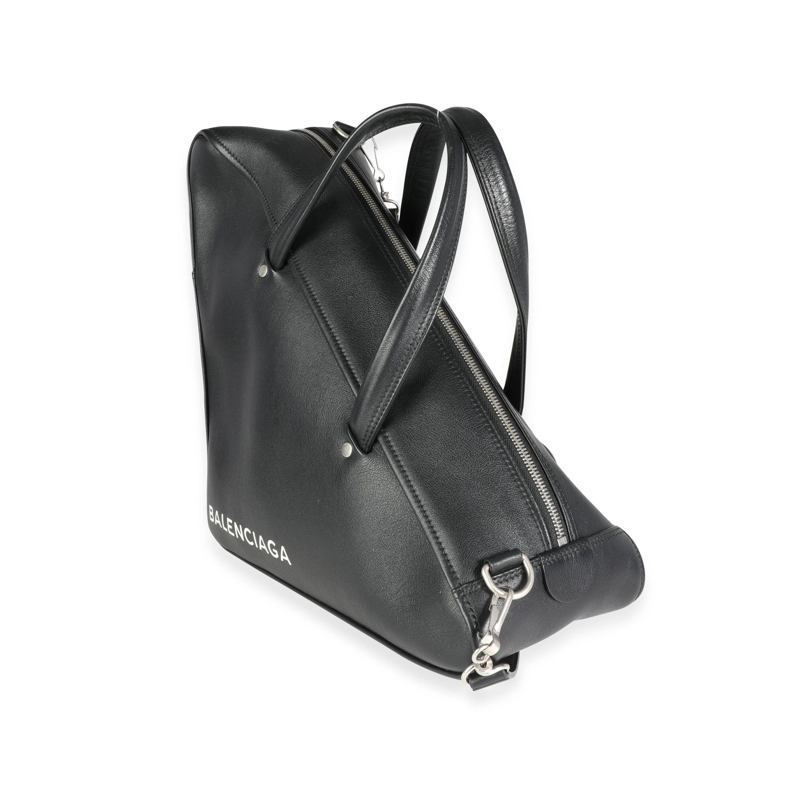 Balenciaga Black Calfskin Medium Triangle Duffle