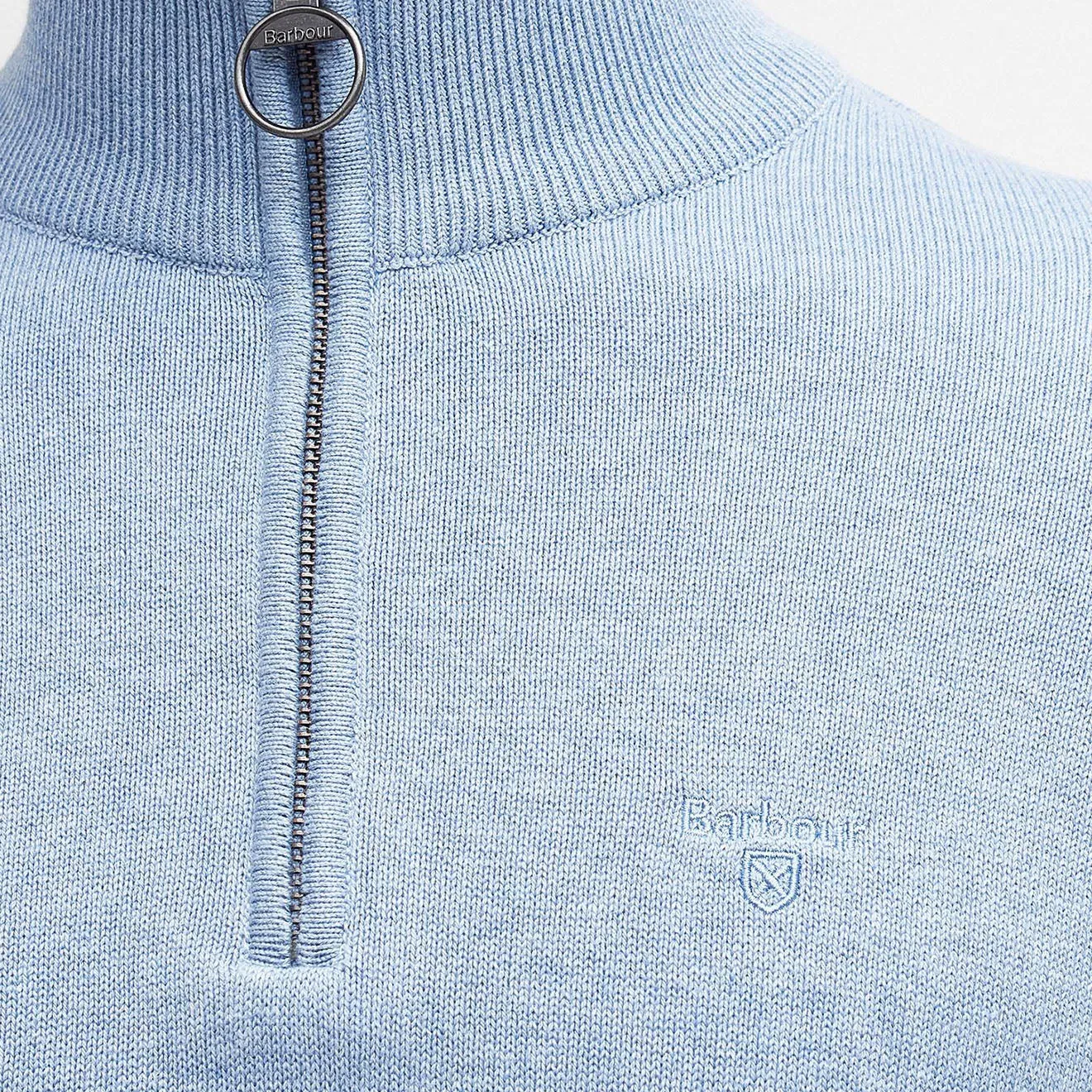 Barbour Cotton Half Zip Jumper Dark Chambray