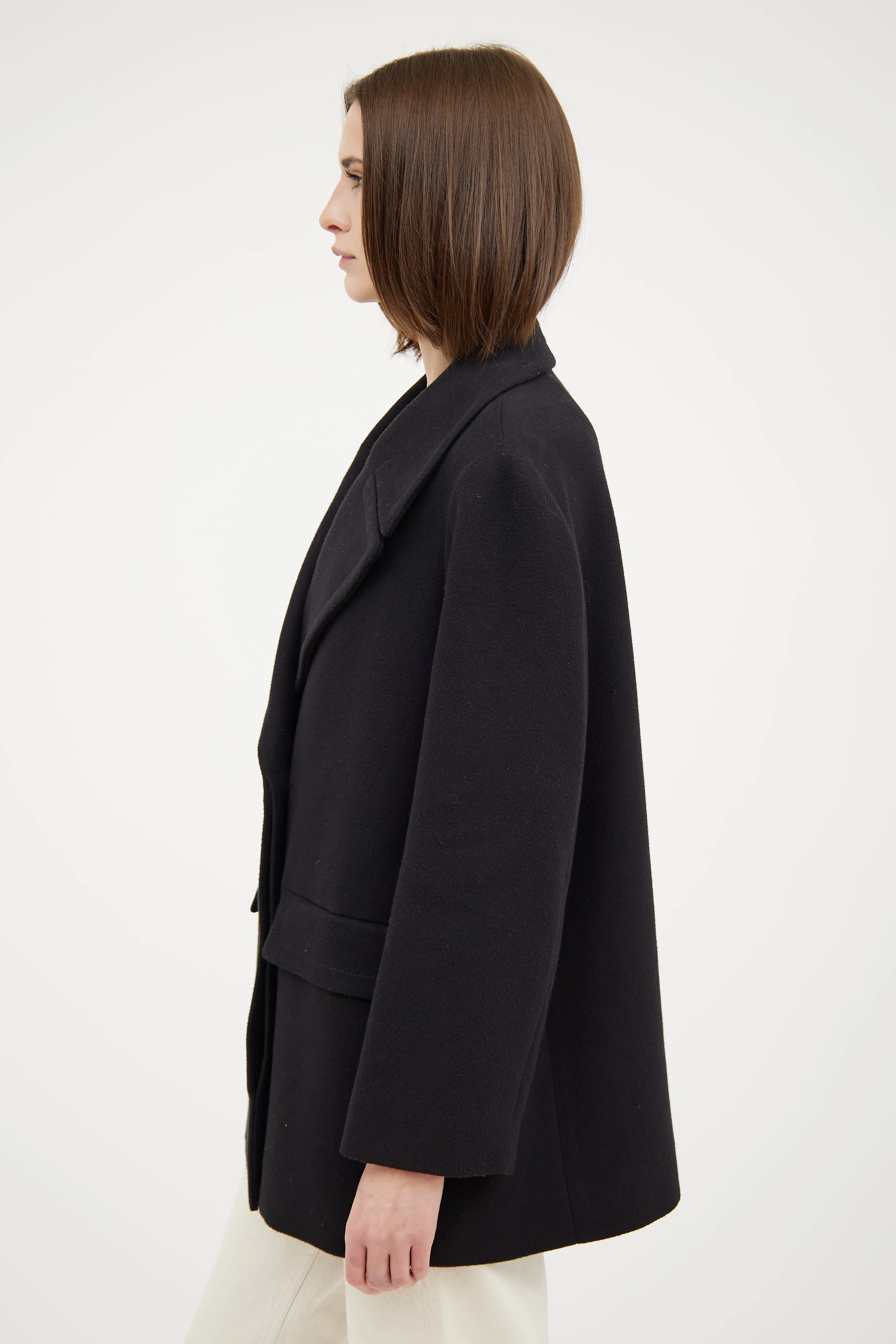 Black Wool Pea Coat