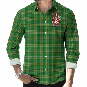 Blackney Irish Clan Tartan Long Sleeve Button Up with Coat of Arms