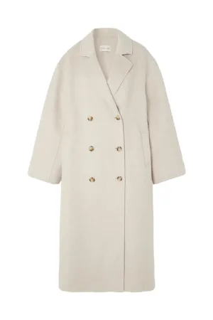 Borneo Beige Double-Breasted Wool and Cashmere-Blend Coat