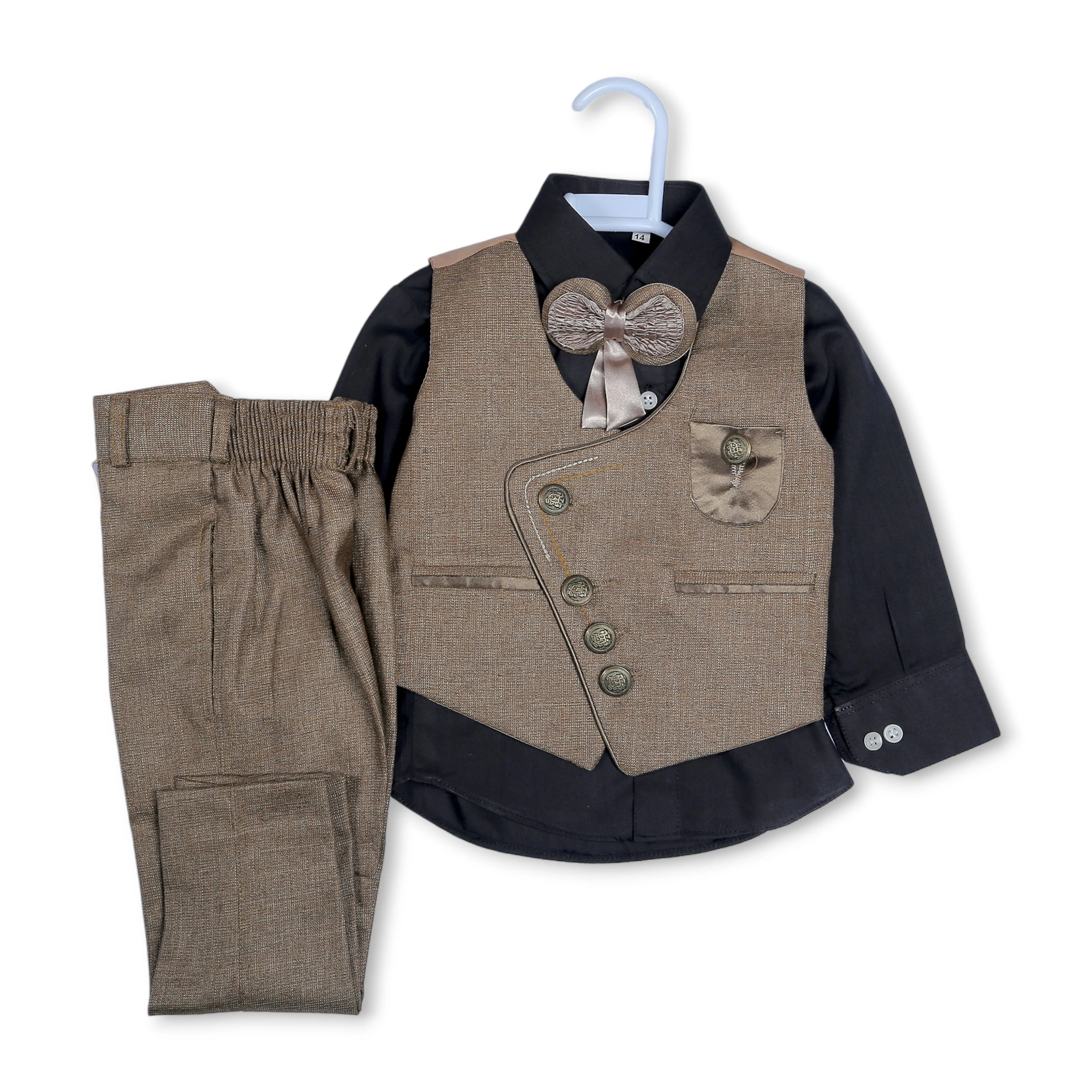 BOYS 3 PCS SUMMER PENT SHIRT AND WAISTCOAT