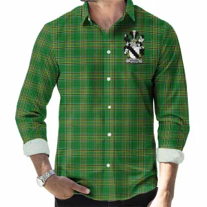 Braden Irish Clan Tartan Long Sleeve Button Up with Coat of Arms