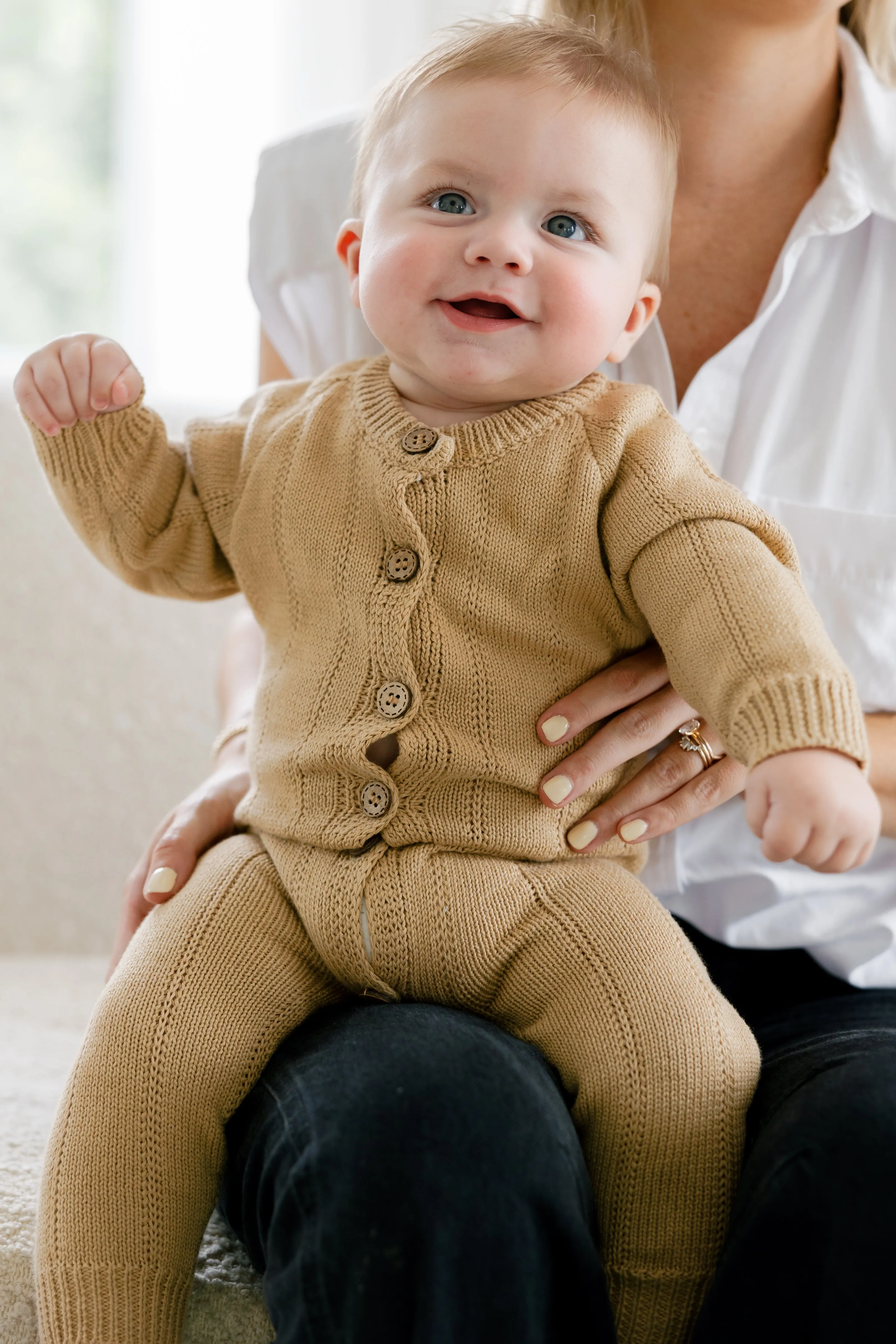 Camden Knit Romper in Beige