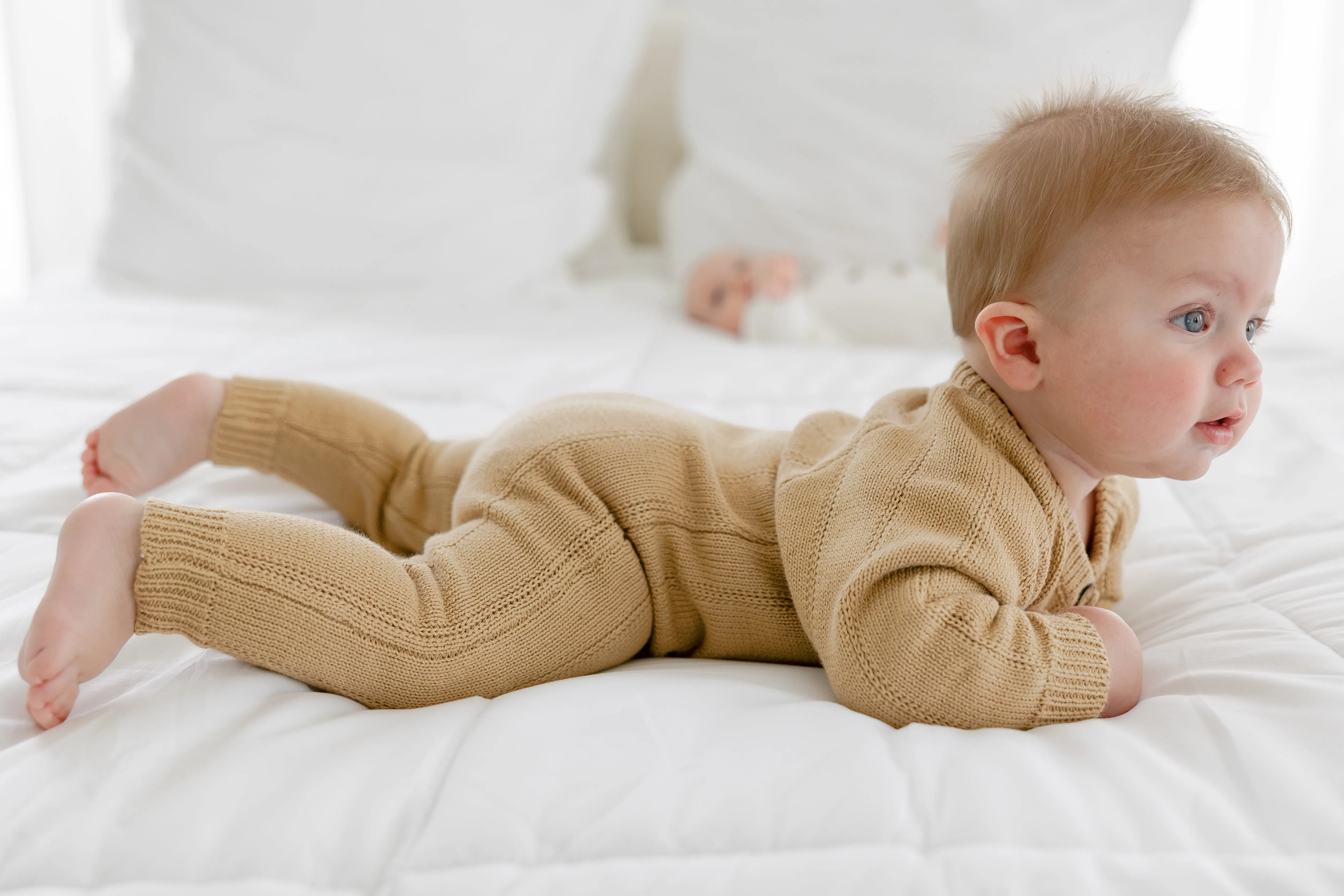 Camden Knit Romper in Beige