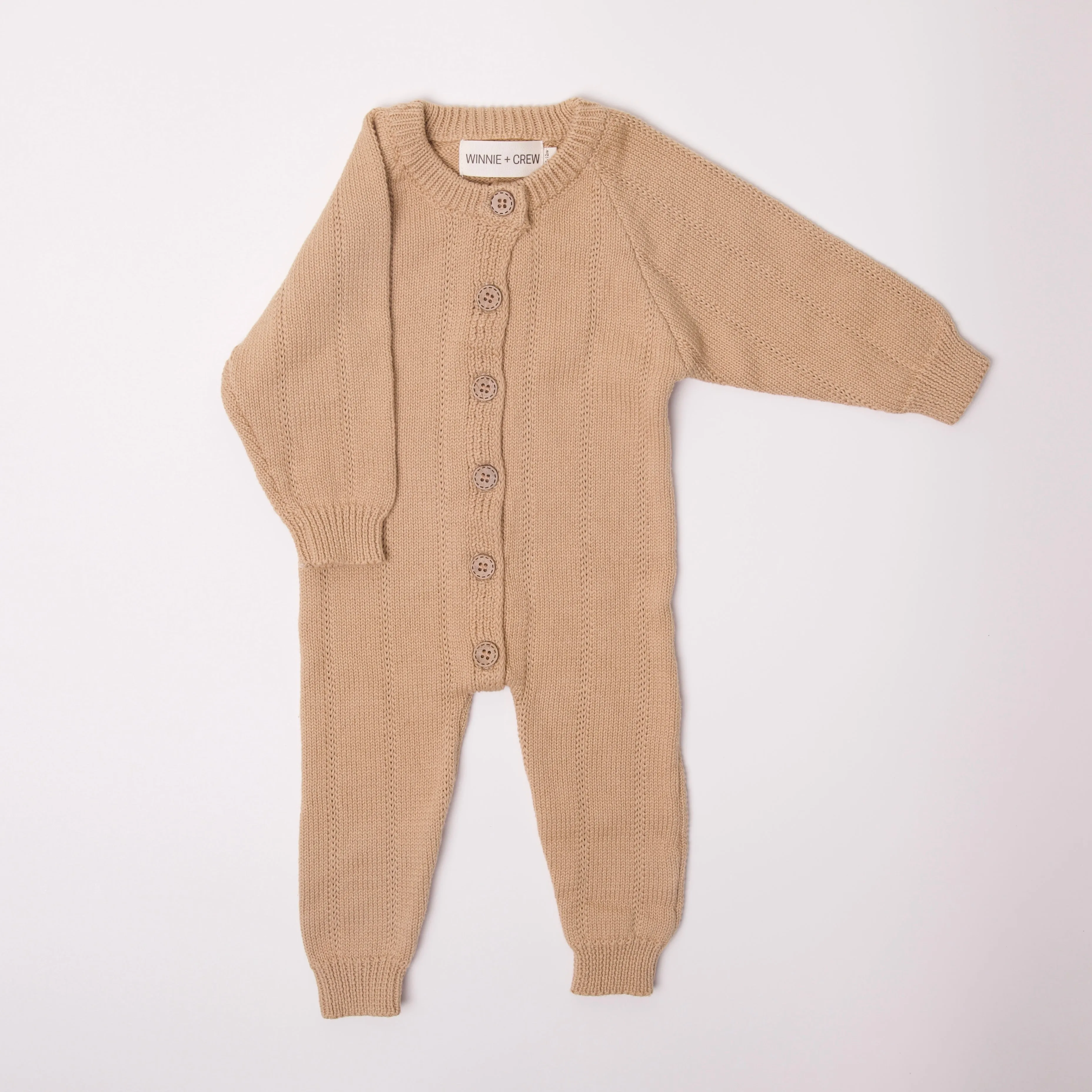 Camden Knit Romper in Beige