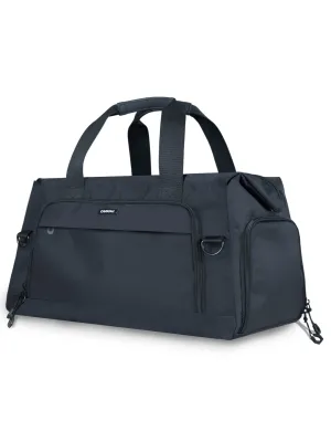 Carriall Gym Duffle Bag 23 litres (Black) | Durable Polyester Fabric & Premium Vegan Leather Detailing |for Gym, Outdoor Workouts & Travel | Duffle Gym Bag for Men & Women