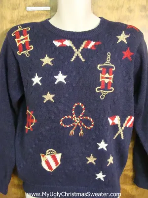 Cheap Patriotic Corny Cheesy Holiday Sweater