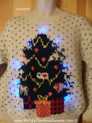 Christmas Sweater with Lights Huge Tree 2sided (g218)