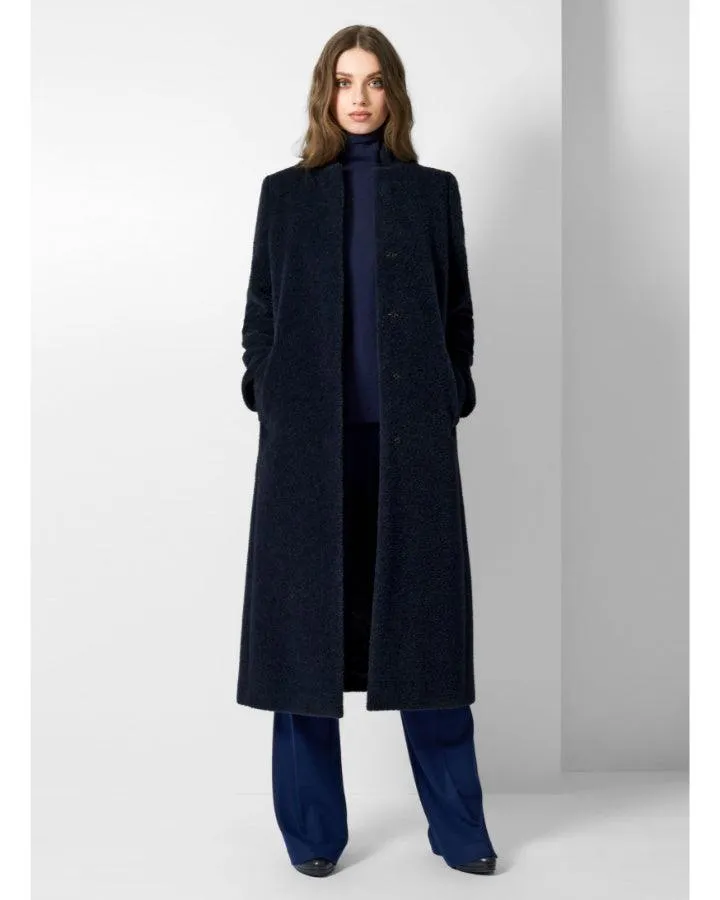 Cinzia Rocca Notch Collar Wool Alpaca Maxi Coat