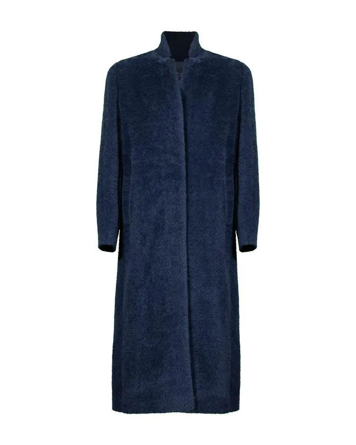 Cinzia Rocca Notch Collar Wool Alpaca Maxi Coat