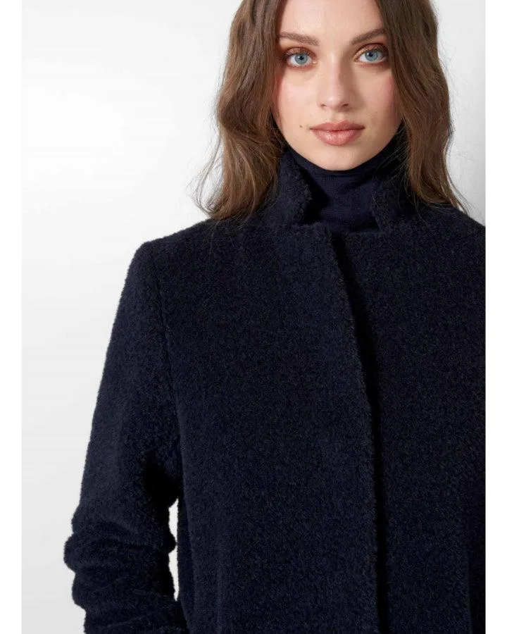 Cinzia Rocca Notch Collar Wool Alpaca Maxi Coat