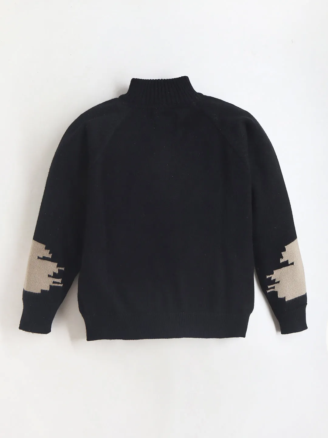 Classic Black Viscose Comfort High Neck Unisex  Full Sleeve Sweater