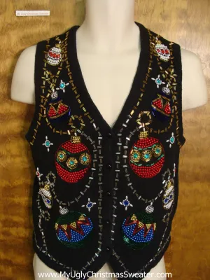 Colorful Ornaments Funny Christmas Sweater Vest