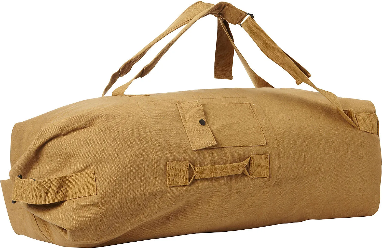 Coyote Brown - Military GI Style Double Strap Duffle Bag 22 in. x 38 in. - Cotton Canvas