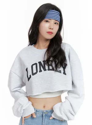 Cozy Lettering Cropped Sweater OM421