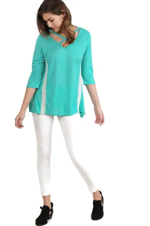 Criss Cross Crochet Tunic, Green