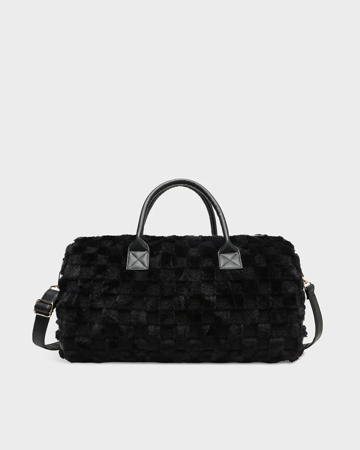 Fluffy Weekender Duffle Bag in Black