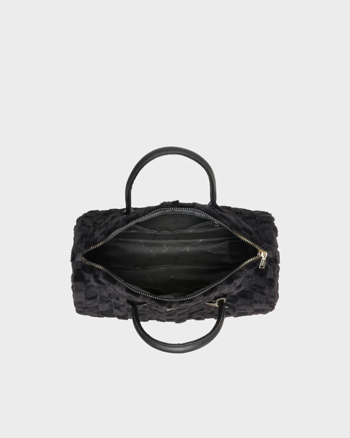 Fluffy Weekender Duffle Bag in Black