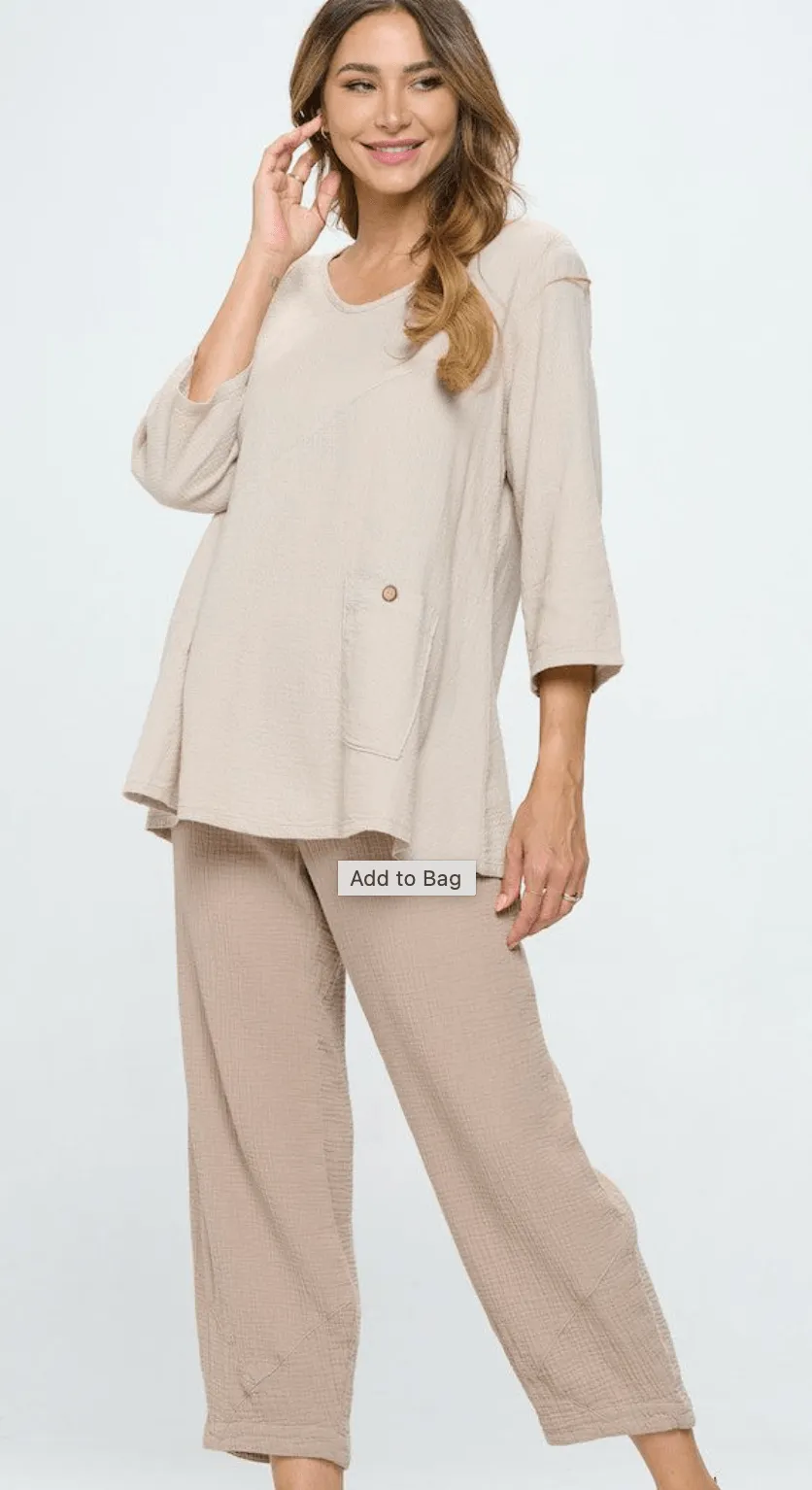 Focus Cotton Dobby V-Neck Tunic CD214