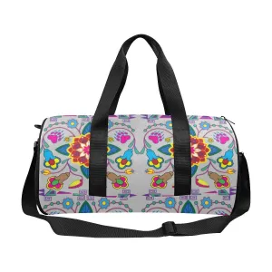 Geometric Floral Winter - Gray Duffle Bag