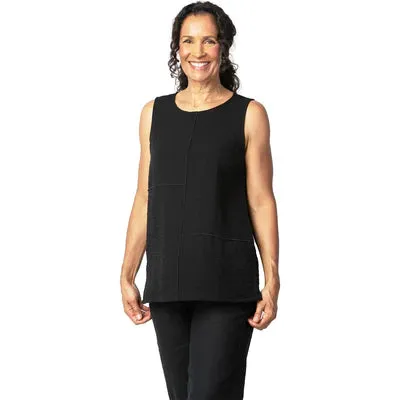 Habitat Sale, 30650 Pieced Sleeveless Tunic Tank, Black 50% Off Regular Price