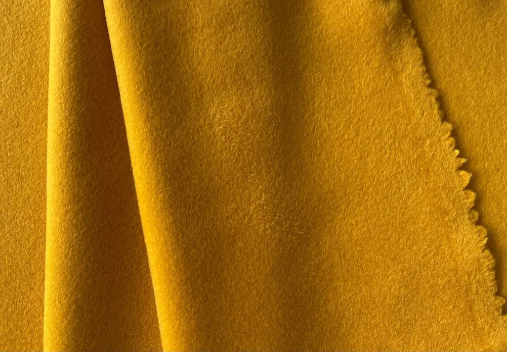 High-End Spicy Goldenrod Cashmere & Wool Blend Coating (Made in Italy)