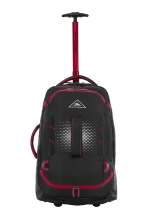 High Sierra - Composite V4 56cm Small RFID Wheeled Duffle With Backpack Straps - Black/Red