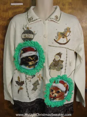 Holiday Favorites with Cats Ugly Christmas Sweater