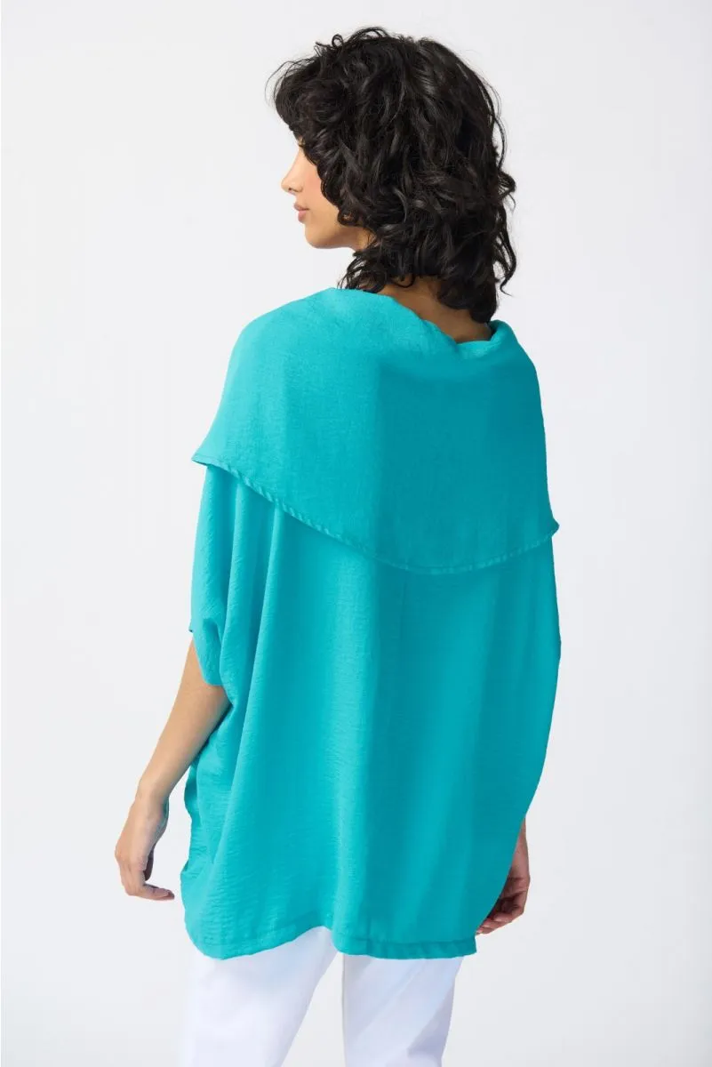 Joseph Ribkoff Gauze Cowl Neck Oversized Tunic Top 241043