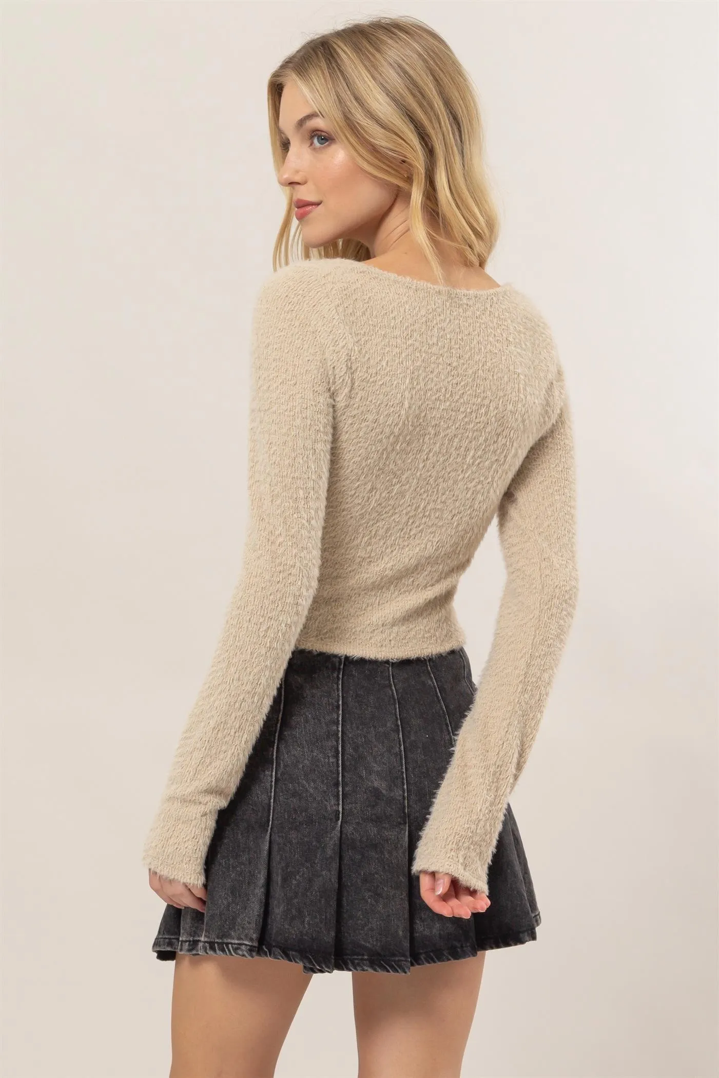 Jr Crop Top - Sweater - Oatmeal