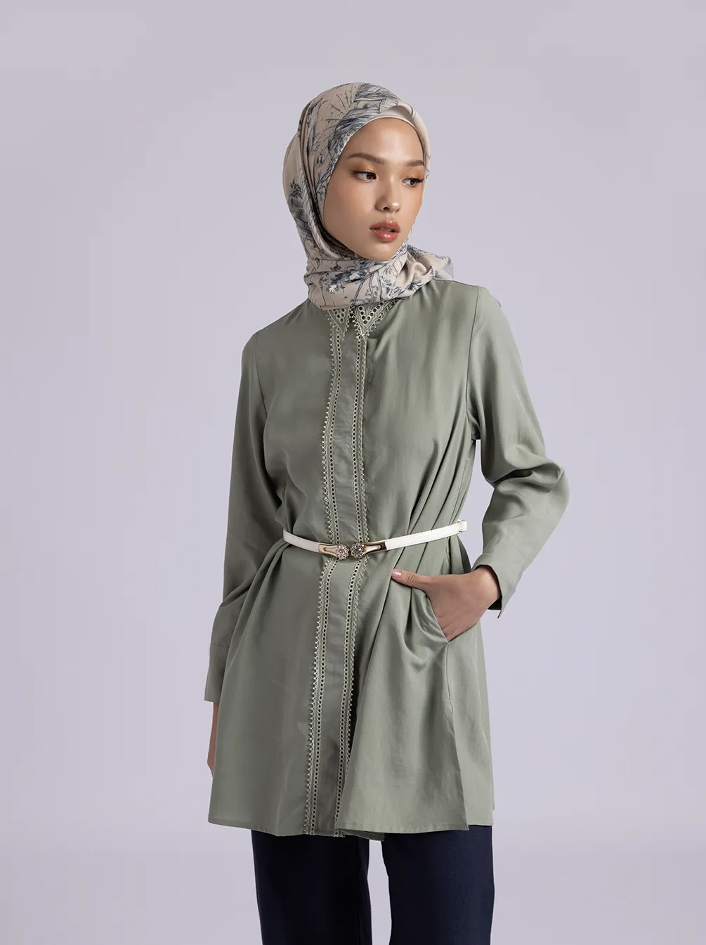 KALEA TUNIC PLAIN SAGE