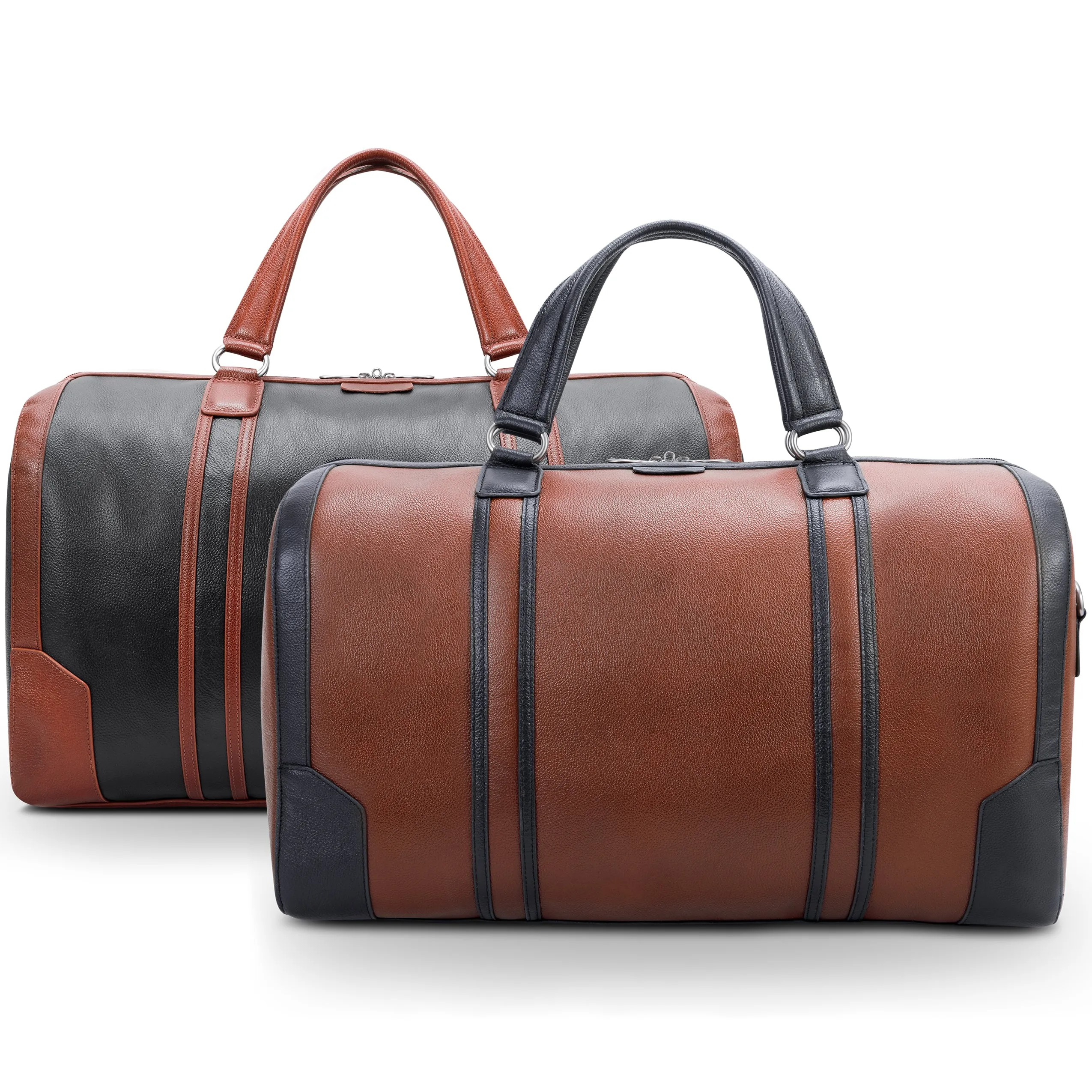 KINZIE | Leather Two-Tone Carry-All Tablet Duffel