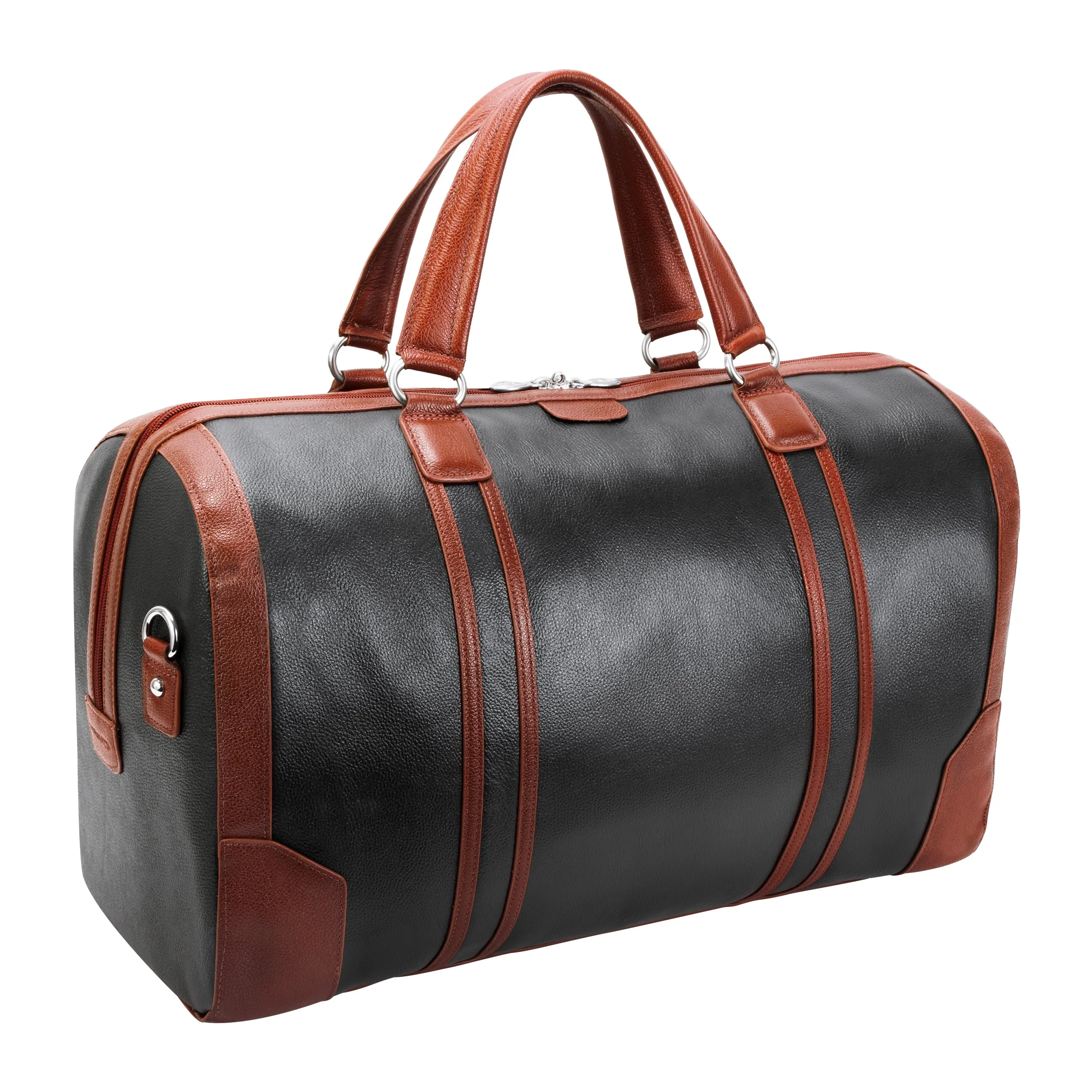 KINZIE | Leather Two-Tone Carry-All Tablet Duffel