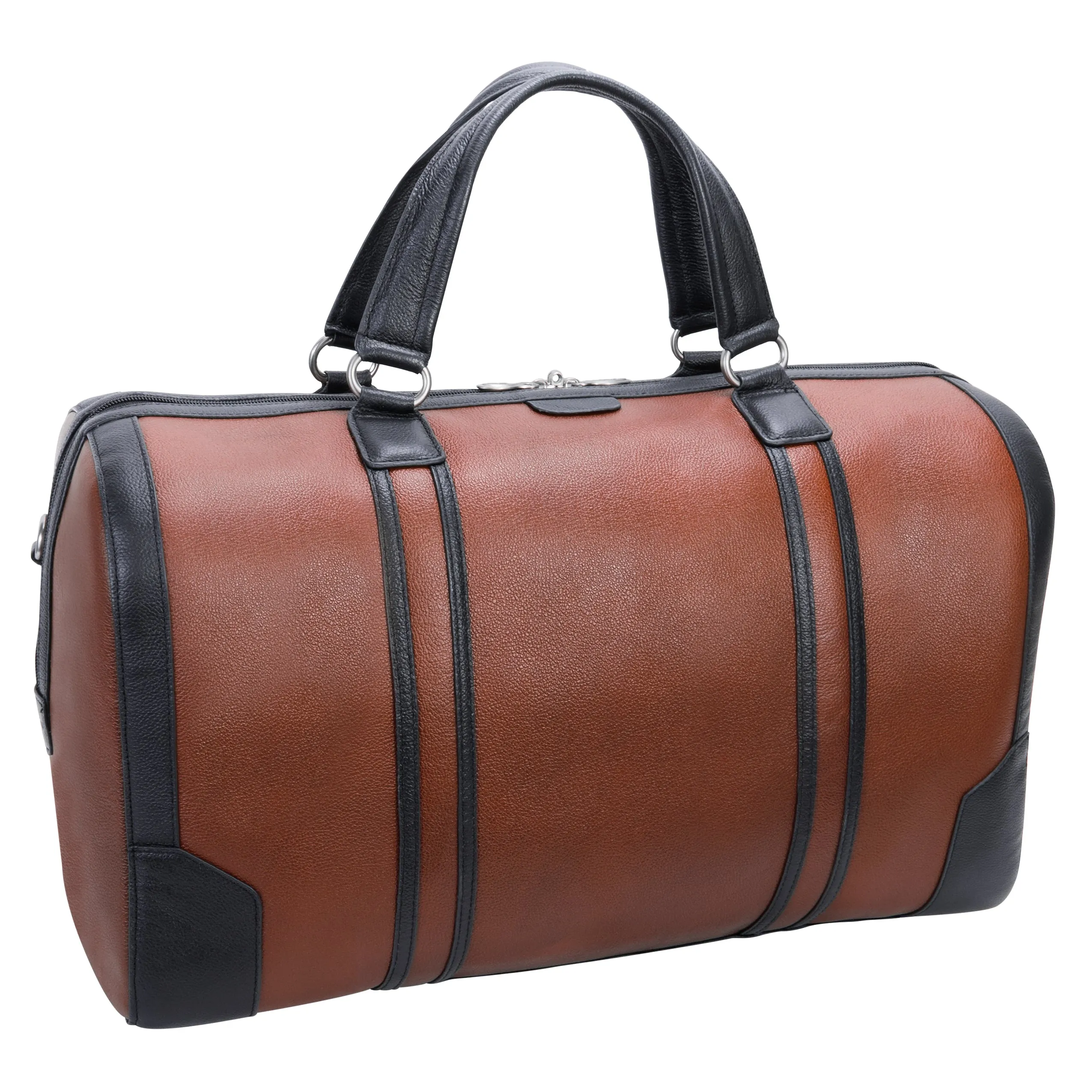 KINZIE | Leather Two-Tone Carry-All Tablet Duffel