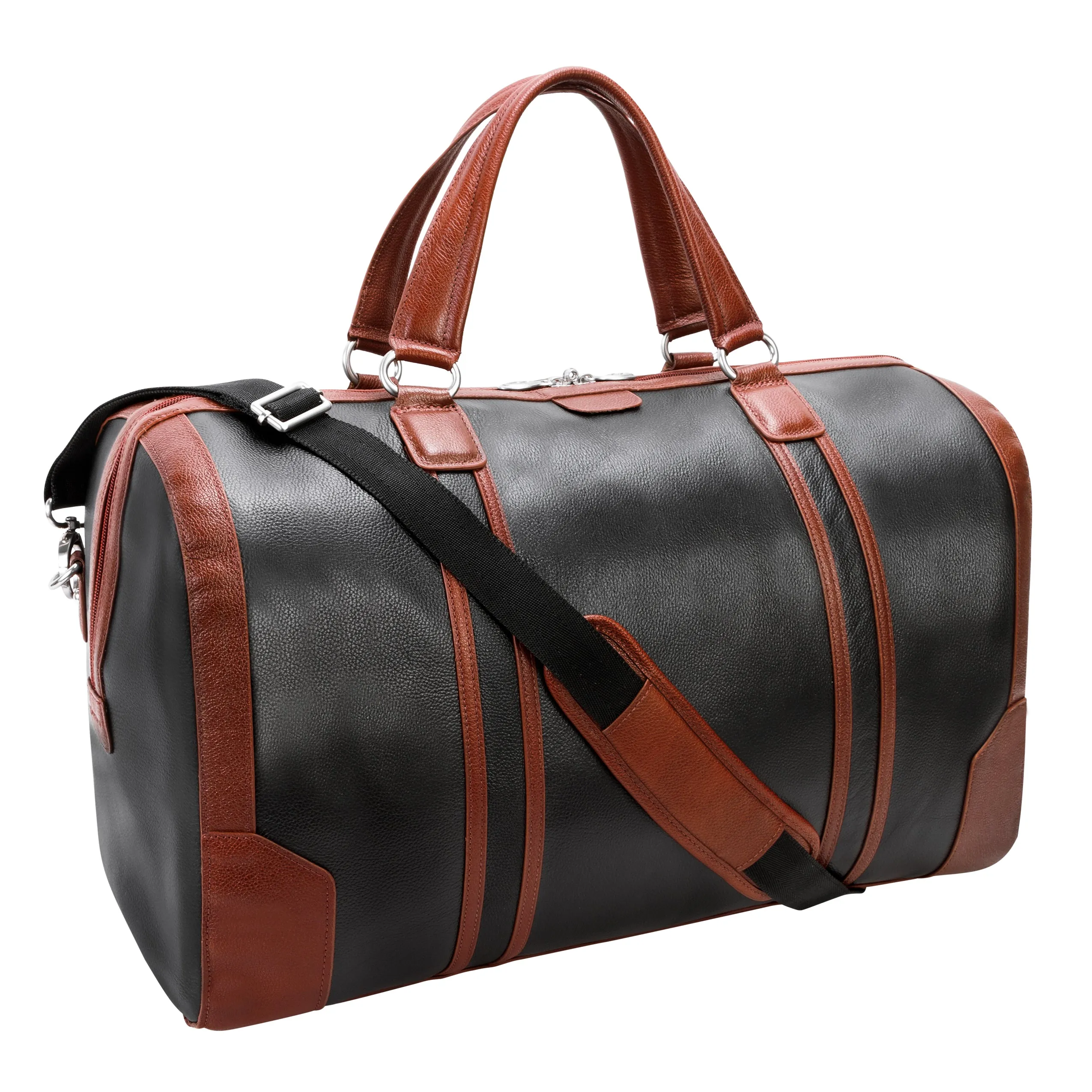 KINZIE | Leather Two-Tone Carry-All Tablet Duffel