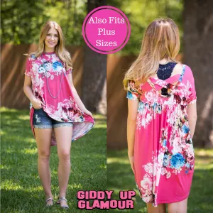 Last Chance Size Small & Medium | Something You Never Had Floral High-Low Tunic in Pink