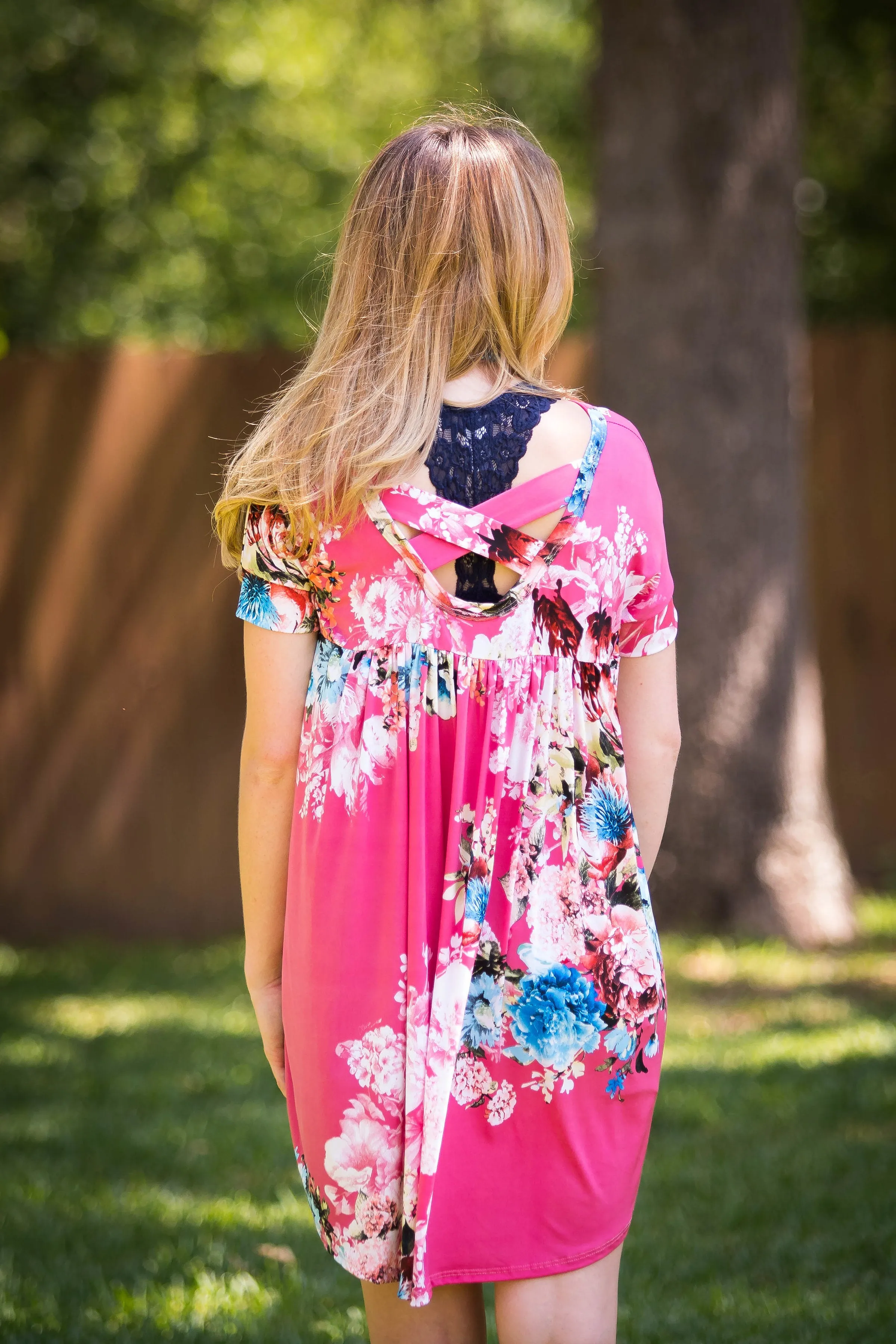 Last Chance Size Small & Medium | Something You Never Had Floral High-Low Tunic in Pink