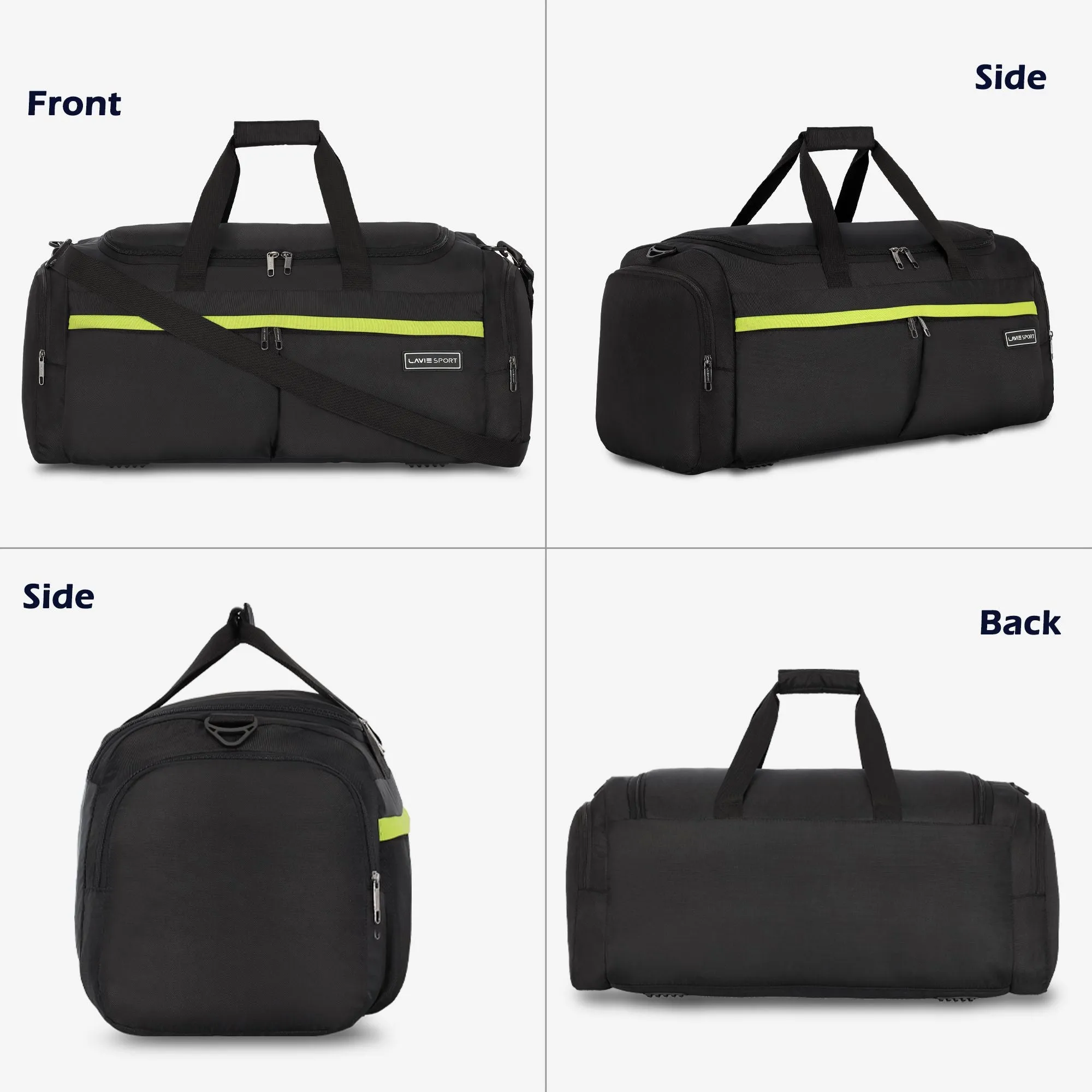 Lavie Sport Epitome 55 cms Duffle Bag For | Airbag | Duffle Black