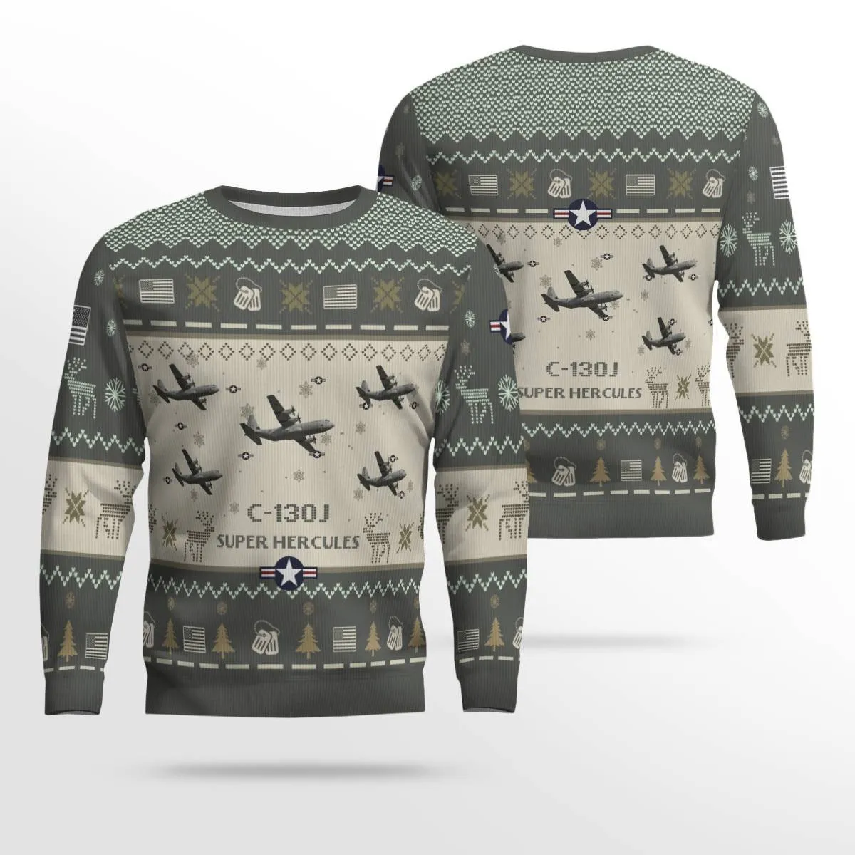 Lockheed Martin C-130J Super Hercules C130J_Aircraft Ugly Sweater, Ugly Sweater Christmas Shirt for Men Dad Veteran