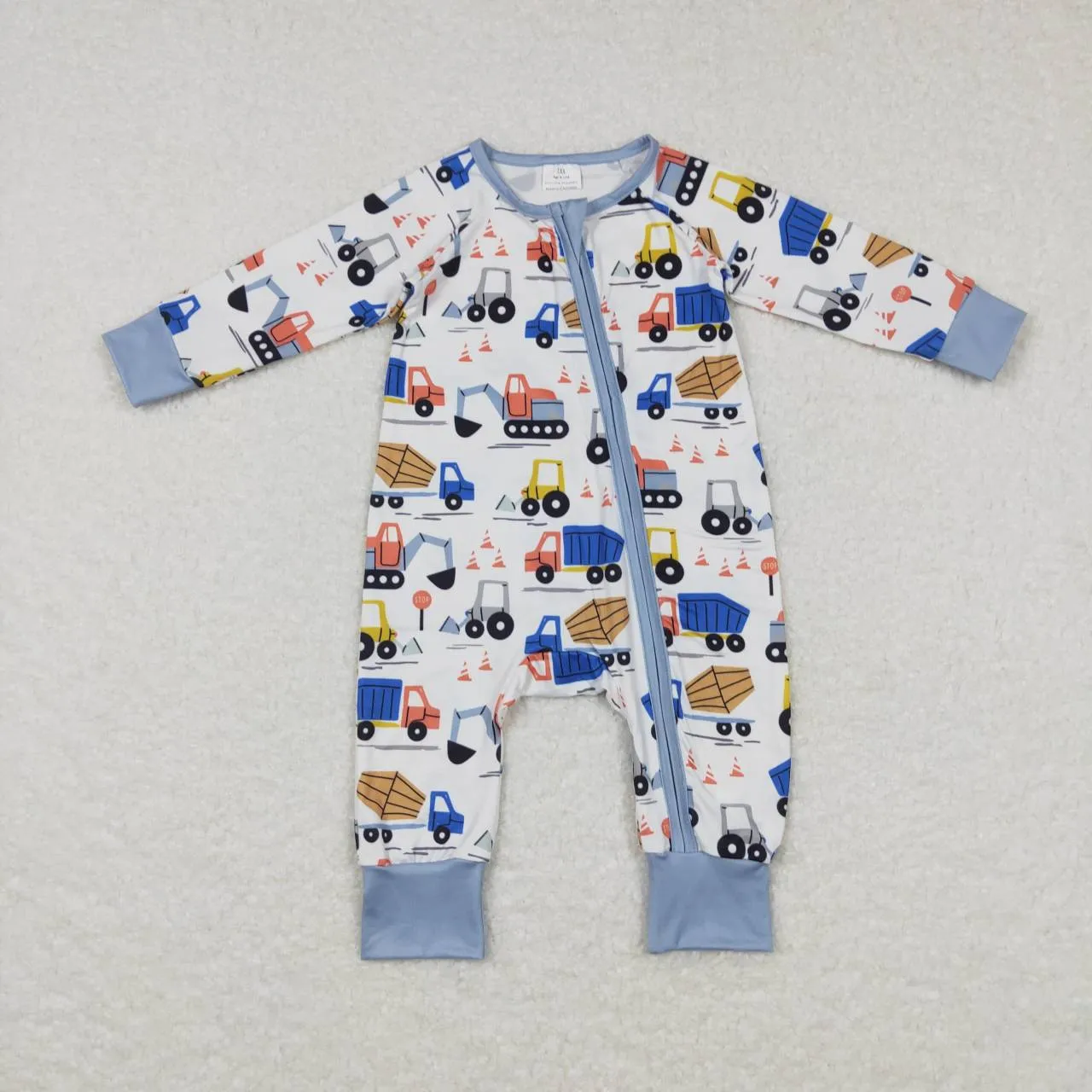 LR0725 baby boy clothe struck boy zipper romper